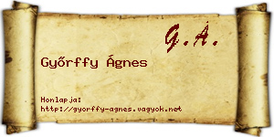 Győrffy Ágnes névjegykártya